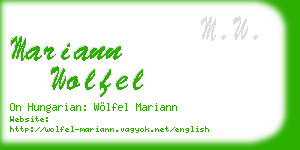 mariann wolfel business card